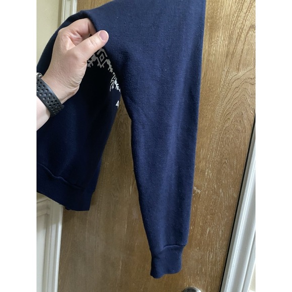 Vintage Alaska Travel Vacation Sweatshirt Navy Blue Snowflake 90s Cotton Blend M - Picture 11 of 12